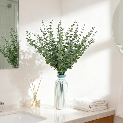 25Pcs Artificial Eucalyptus Stems, Realistic Fake Eucalyptus Branches for Home gallery