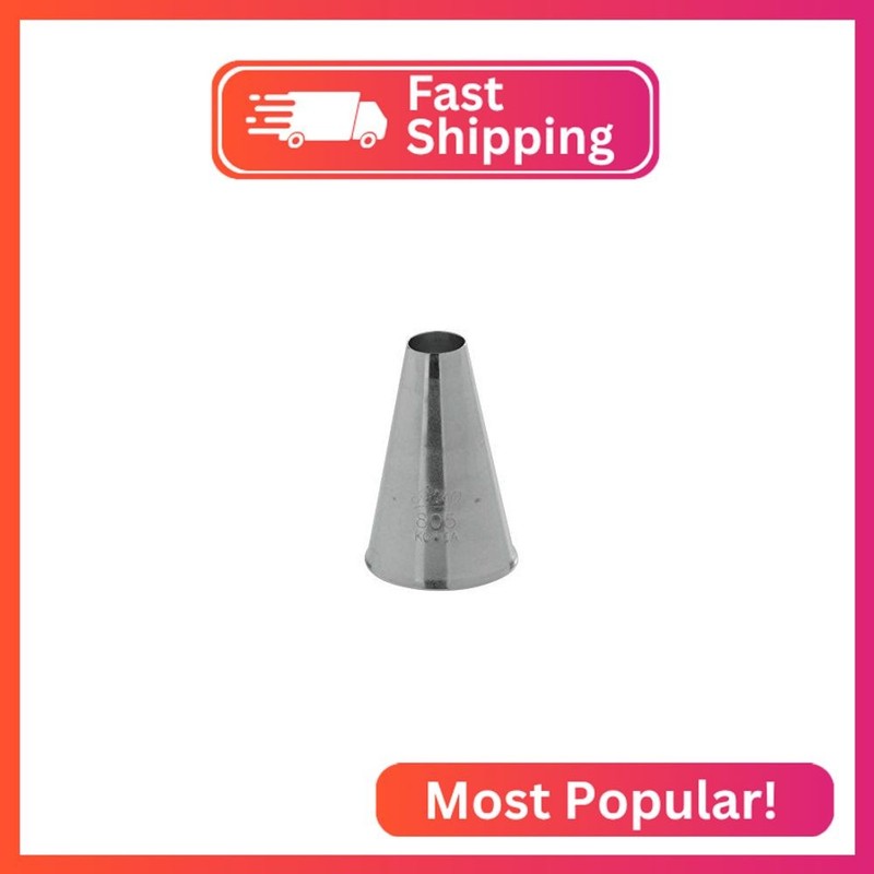 Ateco 805 Stainless Steel Cake Decorating Plain Pastry Tube, White, #5 gallery