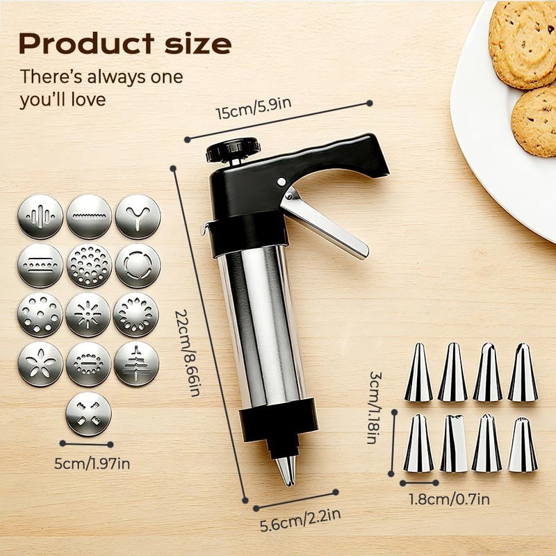 Cookie Press Gun Kit with 13 Stainless Steel Discs, Cookie Press Gun Kit gallery