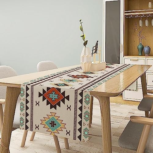 Aztec Southwest Table Runner,Ethnic Style Design Geometric 13x36inch Aztec-4 gallery