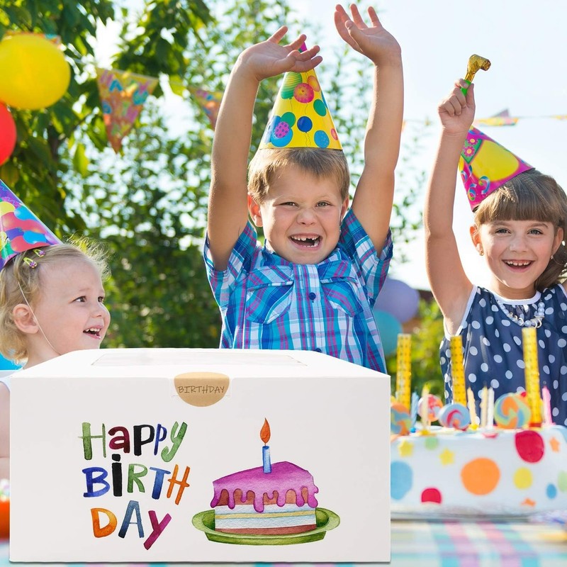 24pcs Cake Boxes, 10x10x5 Inches White Square Bakery Boxes with Window Cajas ... gallery