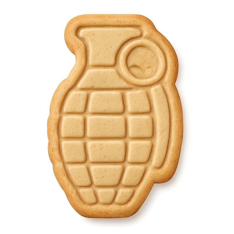 Decorative Grenade Cookie Cutter & Stamp, Fondant & Clay Cutter - 2.7x4"
