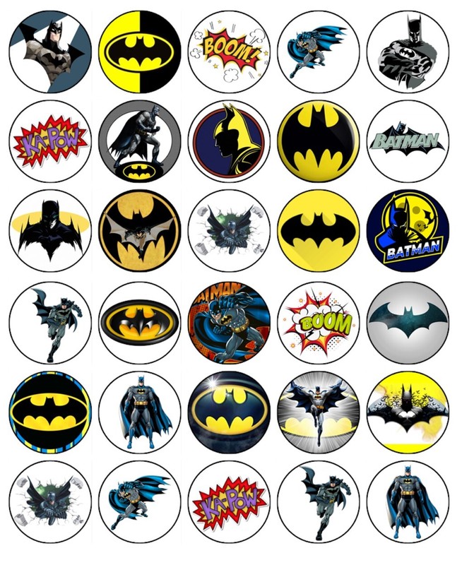 Batman & Robin Edible Cupcake Toppers Wafer Birthday Cake Decoration (3 Designs)