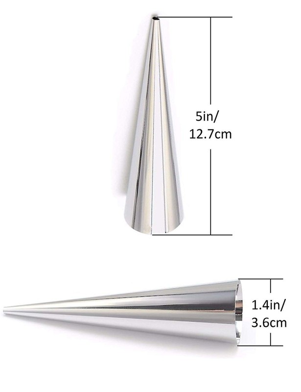 10 PCS 5-Inch Large Pastry Cream Horn Molds Stainless Steel Cannoli Tubes gallery