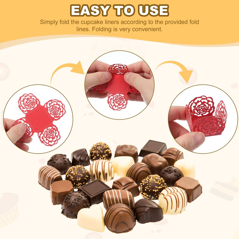 50PCS Truffle Liner 4 Inch Wedding Birthday With Wood gallery