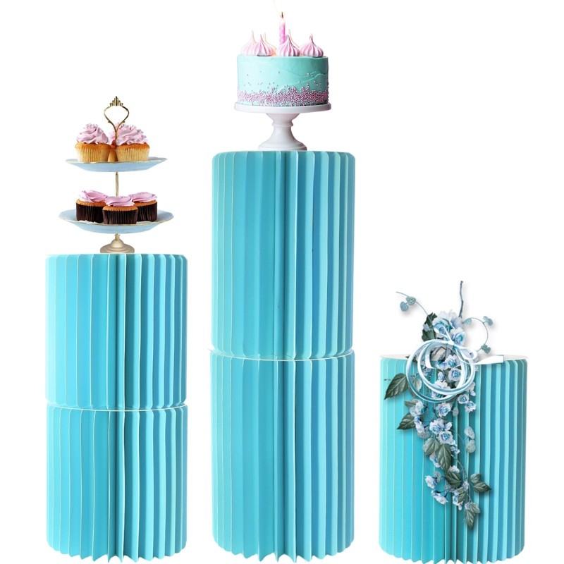 Stacking-Block Design Cake Stands for Party, Customizable Height, Sturdy Card…