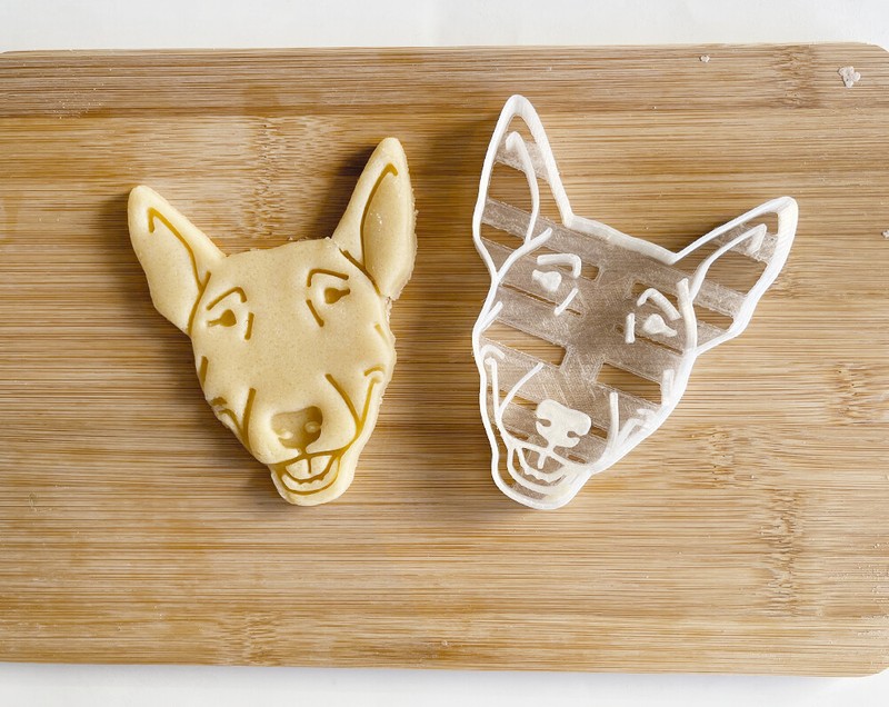 Bull Terrier, Dog Face Cutter, Fondant Cutter with stamp