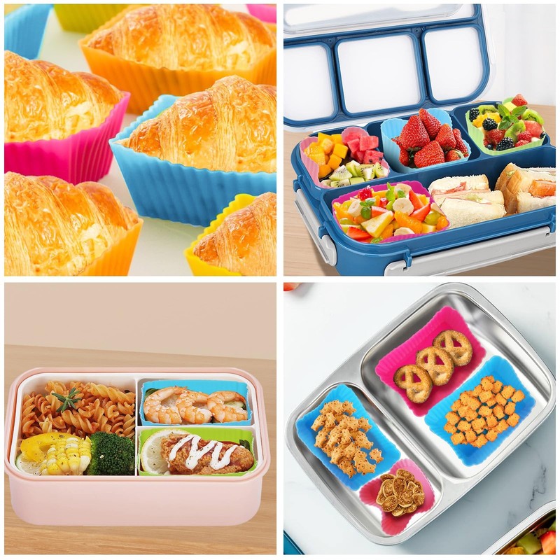 30 Pieces Silicone Cupcake Liners for Lunch Box Accessories, Reusable Lunch B... gallery
