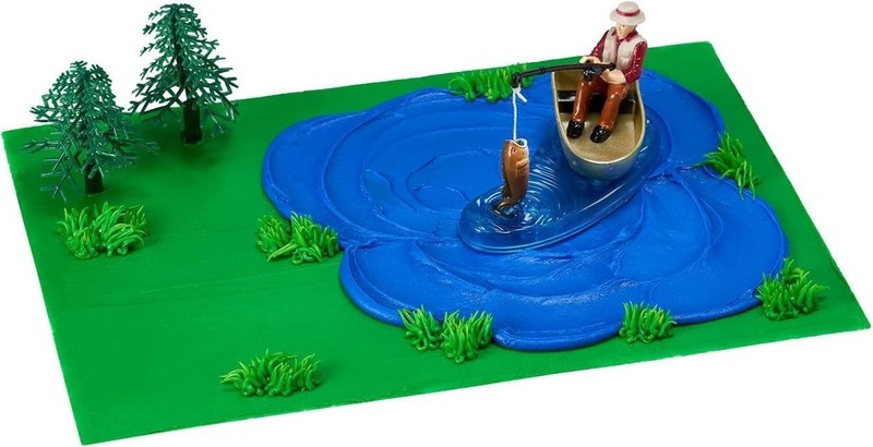 Fisherman with Action Fish DecoSet Cake Decoration, 3 Piece Set, gallery