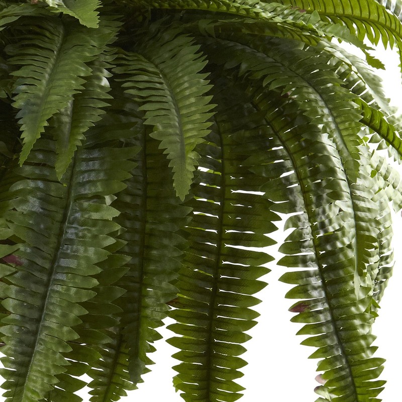 Nearly Natural Giant Boston Fern 36 In Wide Artificial Hanging Plant Basket - gallery