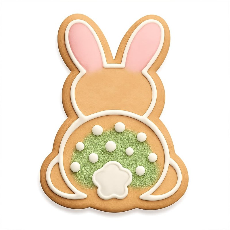 Polka Dot Chibi Bunny Butt Cookie Cutter & Stamp - 4x2.8 gallery