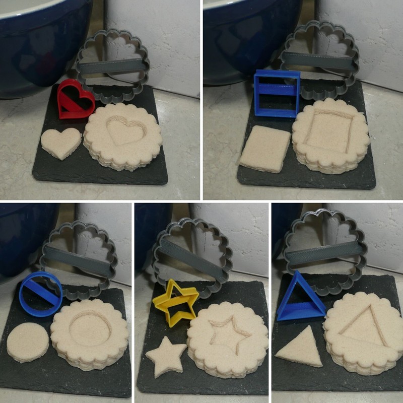 TRADITIONAL SHAPES LINZER JAM FILLED COOKIES SET OF 6 COOKIE CUTTERS USA PR1855 gallery