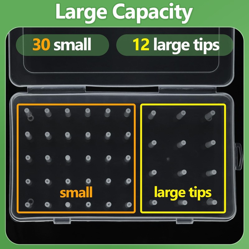 Piping Tip Organizer Storage Box (2 Packs), Upright Tip Holder with Secure Lo... gallery
