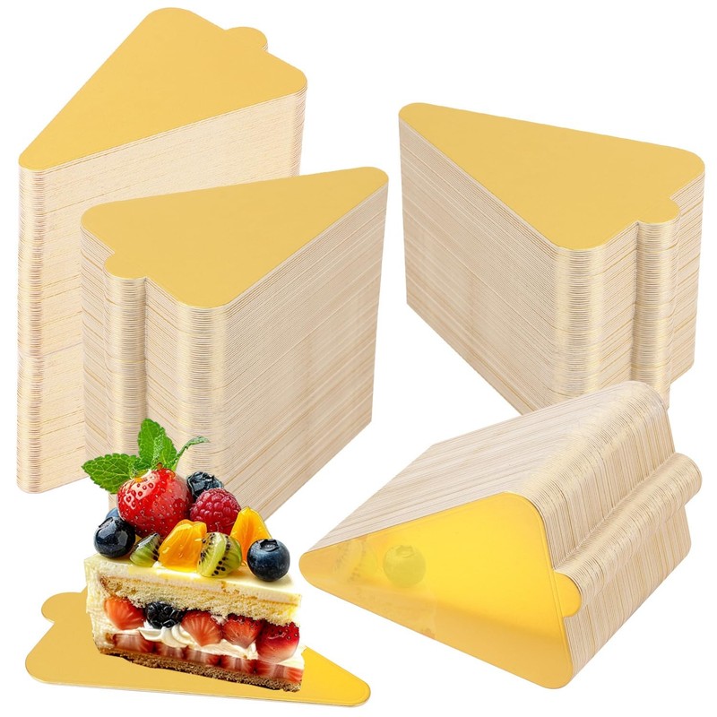 Bases para minitartas, bases triangulares premium para tartas de mousse dorada