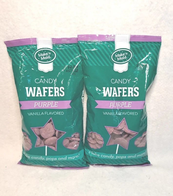 Make N Mold PURPLE VANILLA FLAVORED Candy Wafers BARK MELTABLES LOT OF 2