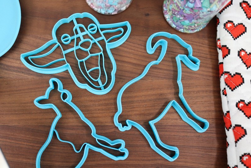 Alpine Goat Cookie Cutters - Alpine Goat Doe, Alpine Goat Face, Alpine Goat gallery