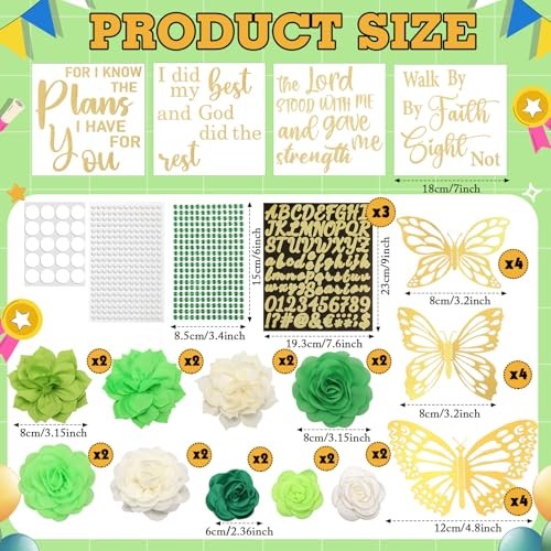 Feifeiya Pcs DIY Graduation Cap Decorations Accessory Kit Include Cute 39 Green gallery