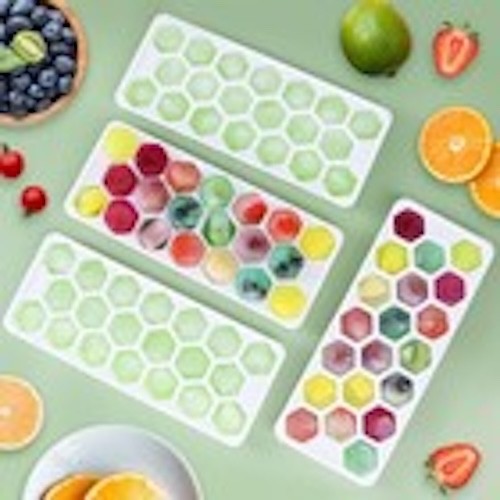 Ice Cube Tray Easy-Release Hexagonal 20-Ice Cube Trays Silicone Molds with Lids gallery
