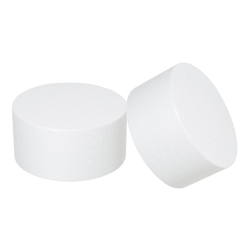 2 PCS 8x4 Inch Foam Round Cake Dummy Discs Wedding DIY Craft School Modeling gallery