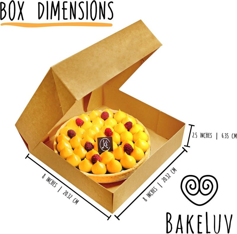100 Pack 8x8 Brown Bakery Boxes with Window - Elegant Cookie & Treat Packaging gallery