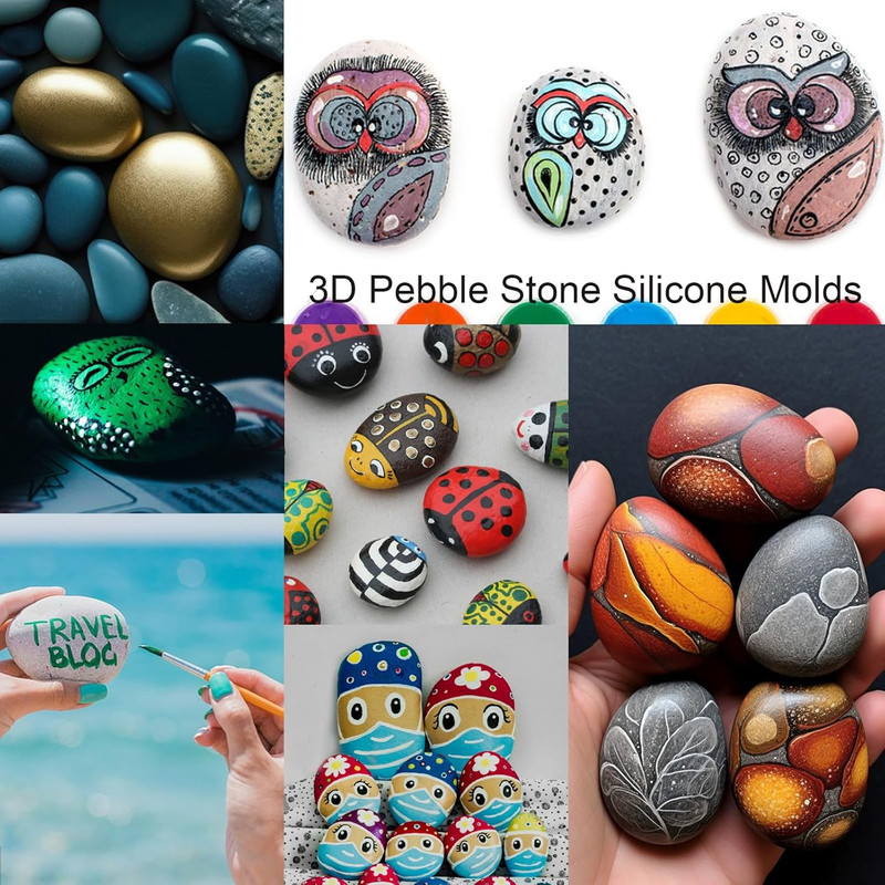 Pebbles Molds, 3D Pebbles Stone Silicone Molds for Baking French Dessert Mousse gallery