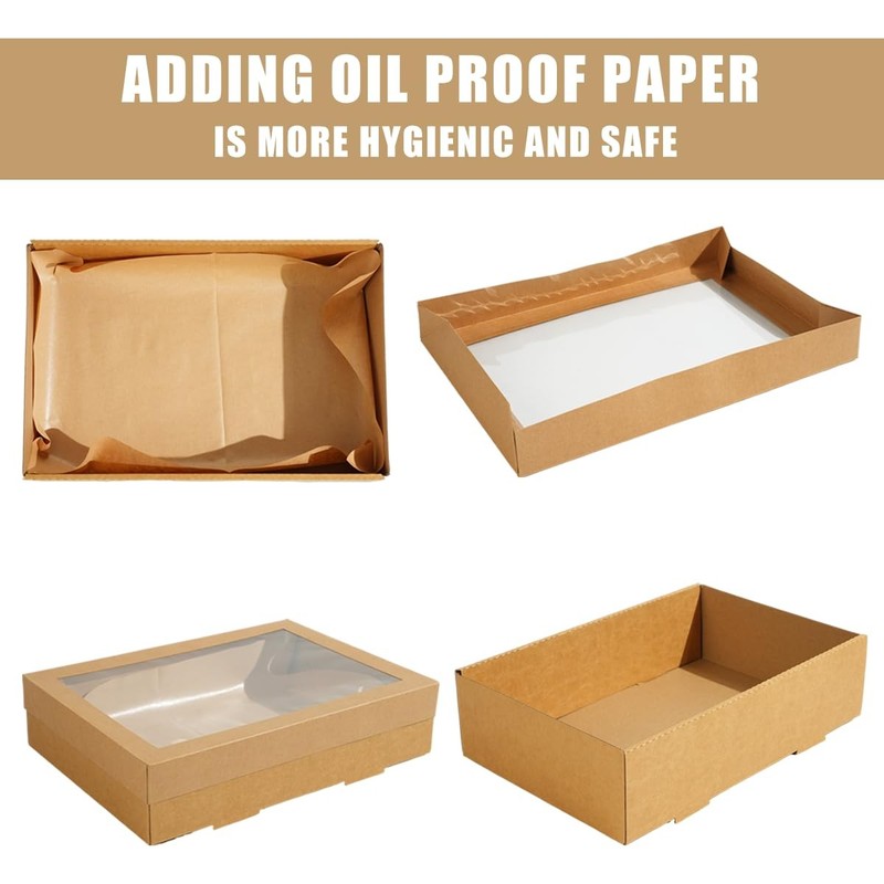 10 Pack Bakery Boxes with Window, 13.78x9.84x3.15 Inch Cookie Boxes, Large Ca... gallery