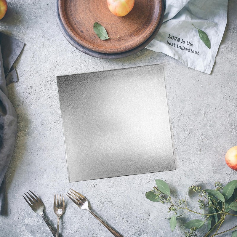 2 PCS 12x12 Inch Square Cake Boards 1/2 Inch Thick Drums Waterproof Silver gallery