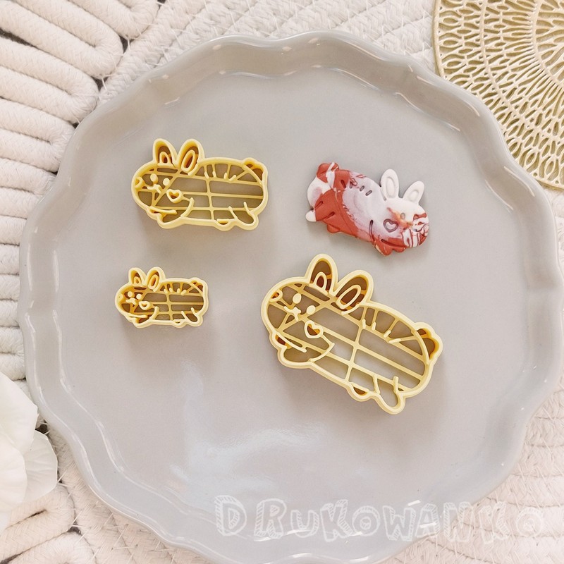Rabbit Bread Funny Animal Food Pet Polymer Clay Cutter For Earring Jewelry