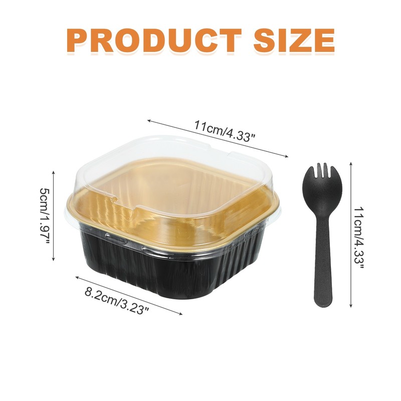 40Pack 10oz Cake Pans with Lids with Lids and Spoons Black Gold gallery
