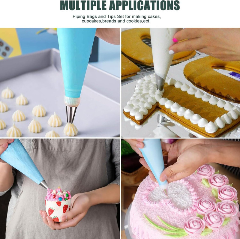 Piping Bags and Tips Set, 120 Pcs Cake Decorating Kit with 100 Disposable Piping gallery