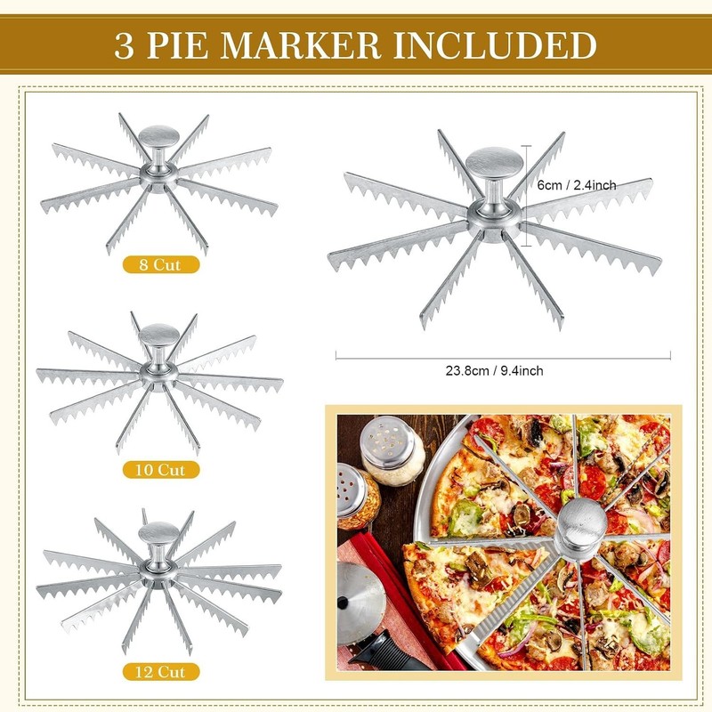 3 Pcs Pie Cutter Cake Slicer for Baking,8, 10, 12 Cut | Christmas Holiday Bak... gallery