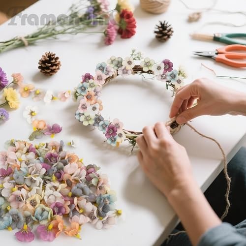 Faux Flower Heads Mini Artificial Silk Flowers Daisy Small 50 Pack Style a gallery