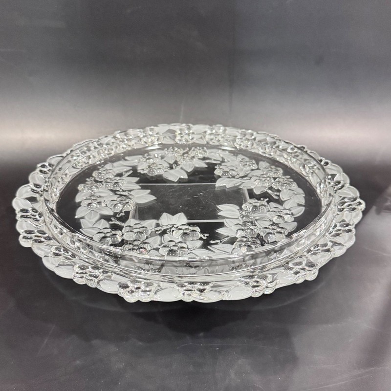 Walther Glas by Mikasa Carmen Cake Plate Stand Frosted Floral Retired Pattern gallery