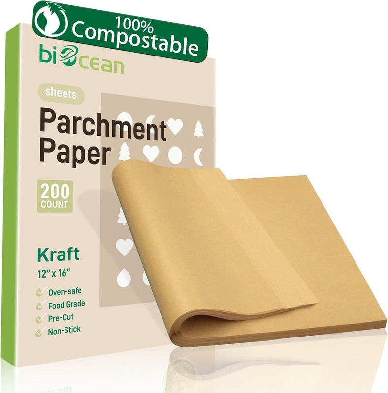 200Pcs 12x16In Unbleached Parchment Paper Sheets Precut Heavy Duty Flat
