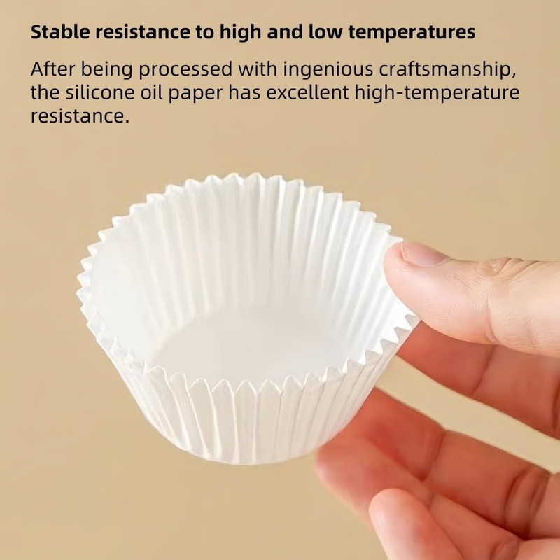 Non-Stick White Mini Cupcake Liners - 500 Count Greaseproof Parchment gallery