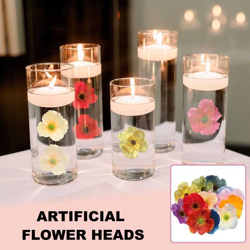 50 Pcs Artificial Flower Heads, Fake Wildflower Heads, Autumn Purple gallery