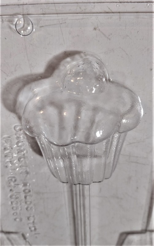 Cupcake w/ Strawberry Dessert on Top Lollipop Chocolate Candy Mold, (3 pc) gallery