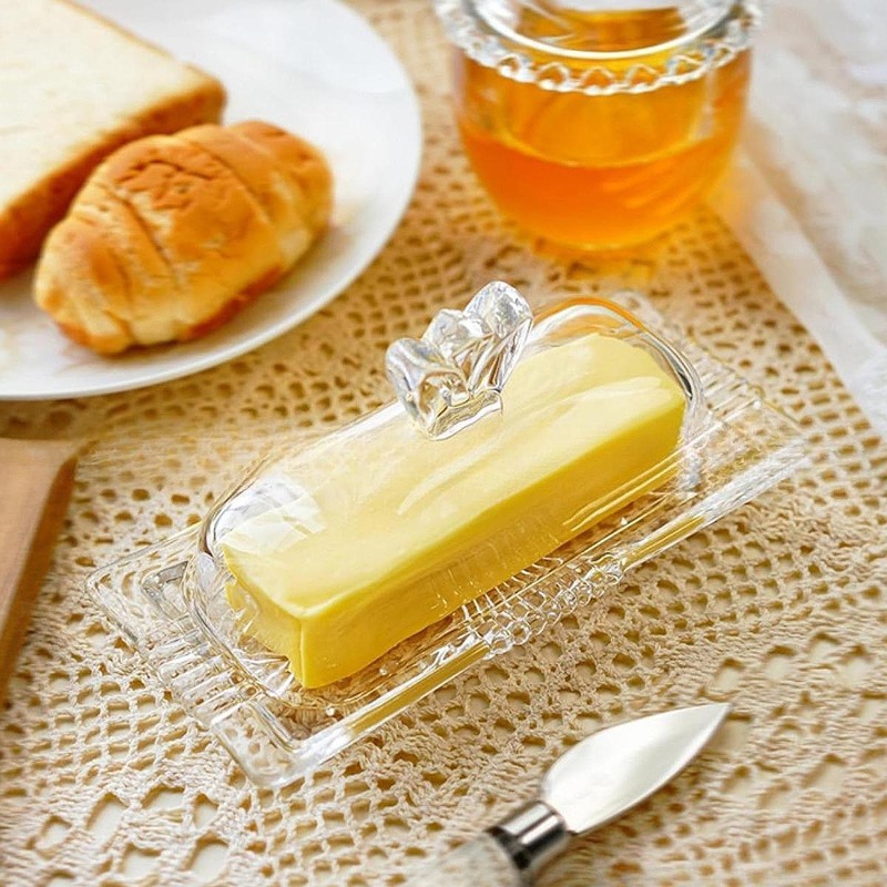 Butter Serving Tray Butter Container with Cover Dustproof Clear Butter Tray for gallery