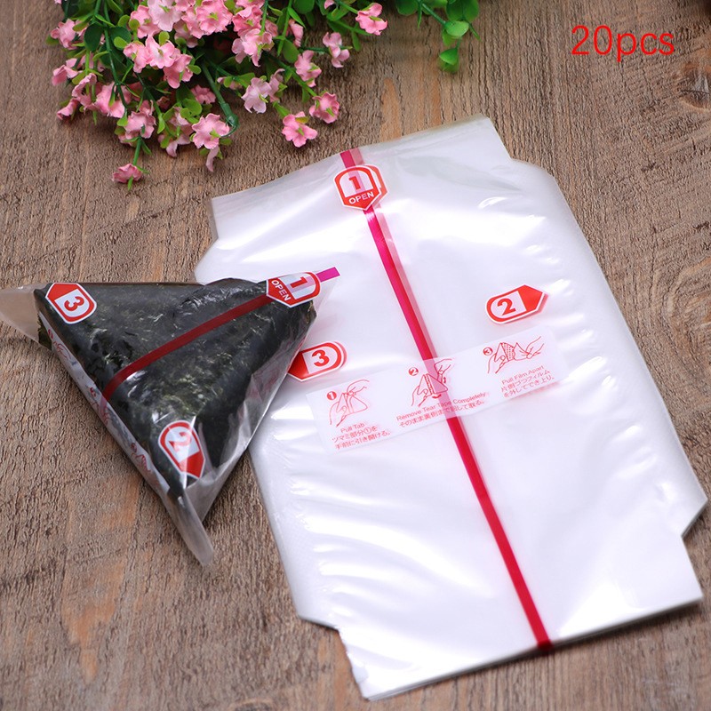 20Pcs Double Layers Triangle Rice Ball Packing Bag Seaweed Onigiri Sushi Bag gallery
