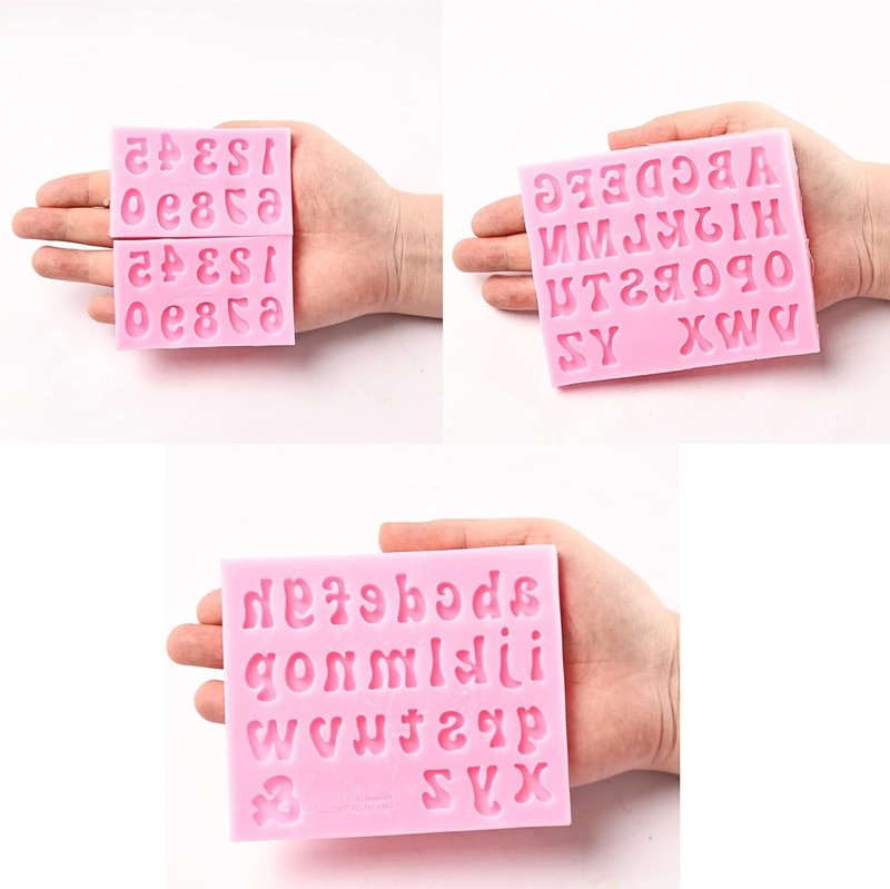 Letters Molds and Numbers Molds Silicone Fondant Chocolate Cake Decor 4pcs gallery