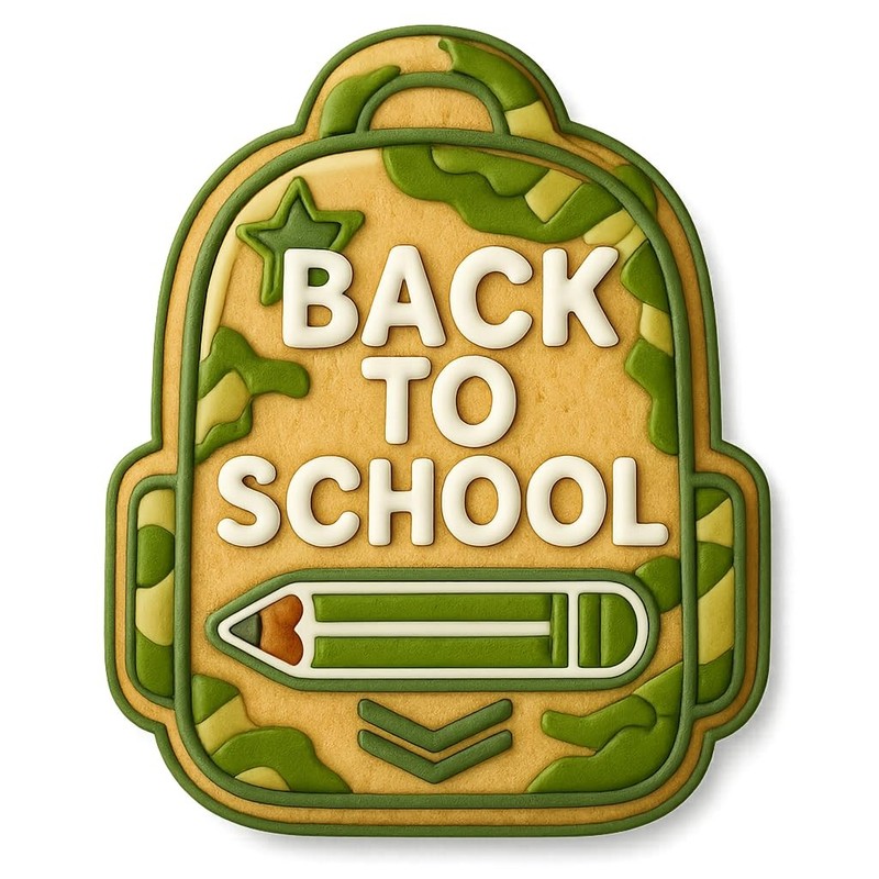 Back to School Backpack Cookie Cutter & Stamp 4x3.2" for Baking Fondant Clay gallery