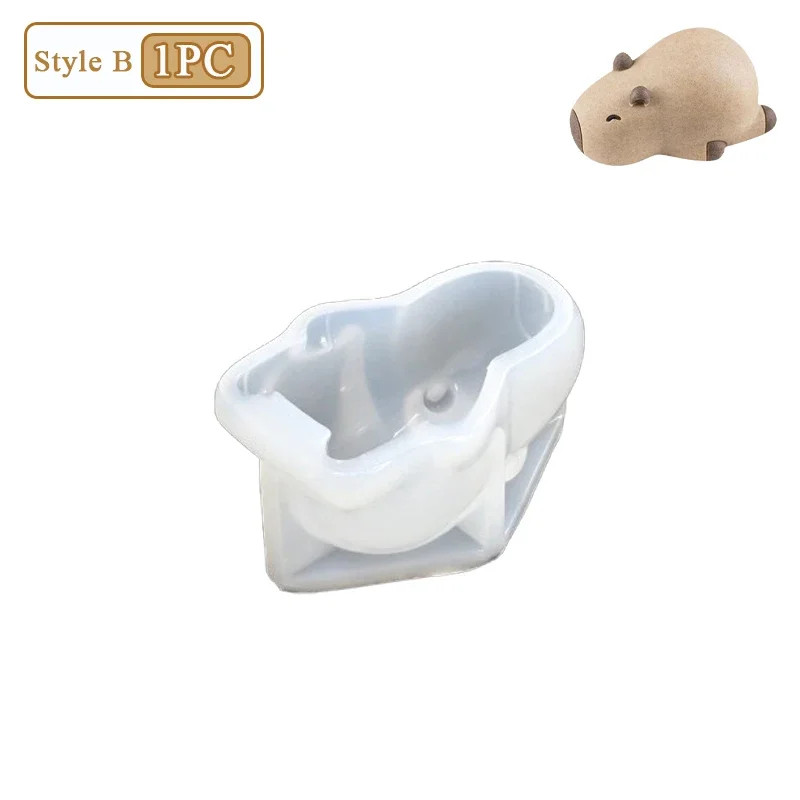 1-10PCS 3D Capybara Custard Mold Silicone Mold Pudding Cake Baking DIY Dessert M