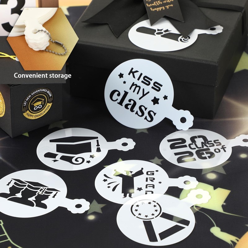 Graduation Cookie Stencils Set, 36 Reusable Templates for Class of 2026 Decor gallery