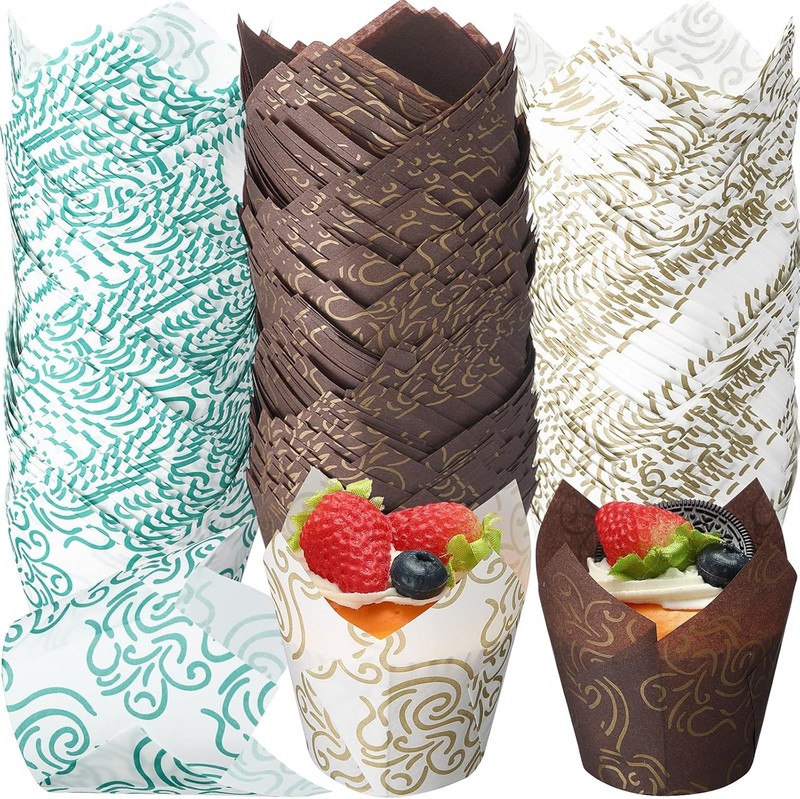 1200 Pcs Tulip Cupcake Liners for Baking Cups Paper Greaseproof Standard