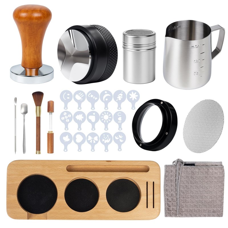 28PCS Espresso Accessories Kit,51mm Tamper 51mm, Orange
