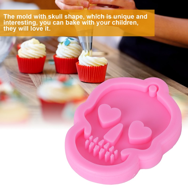 Silicone Mold DIY Skull Shape Keychain Chocolate Fondant Mould Baking Mold Ca US