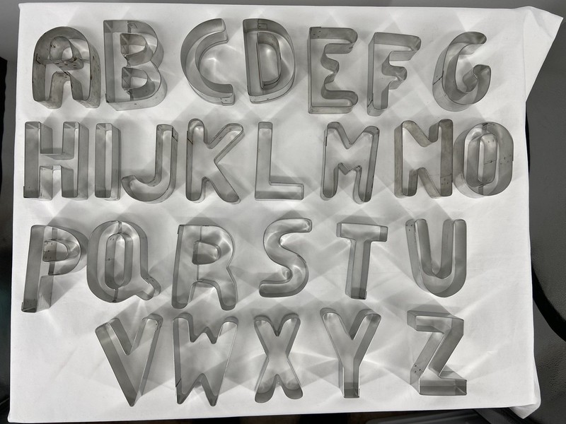 Alphabet Metal Cookies Cutters Set 3”