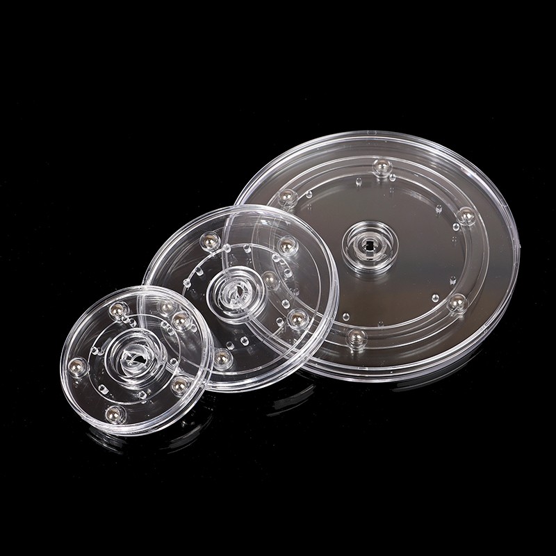 Turntable Transparent Acrylic 360 Rotating Display Stand Round Jewelry Plates gallery