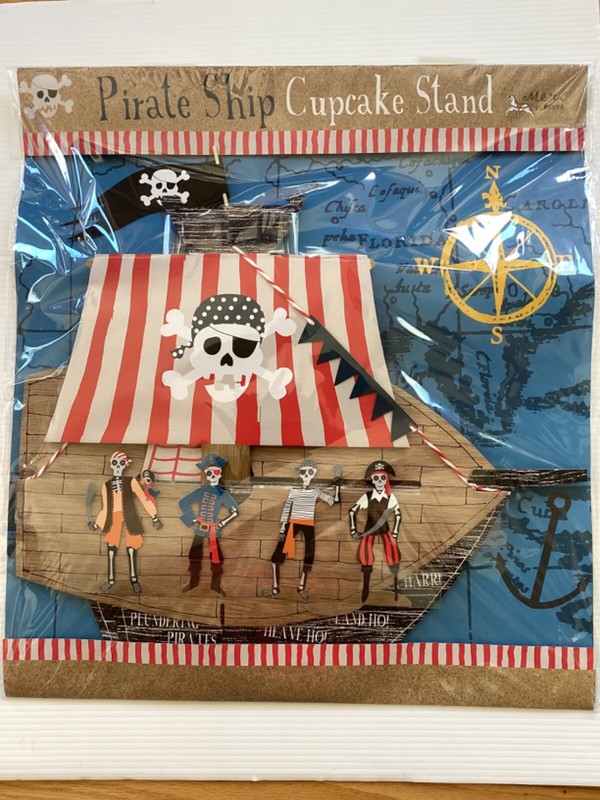 Meri Go Round PIRATE SHIP Cupcake Stand CENTERPIECE Birthday Party SEALED Rare!