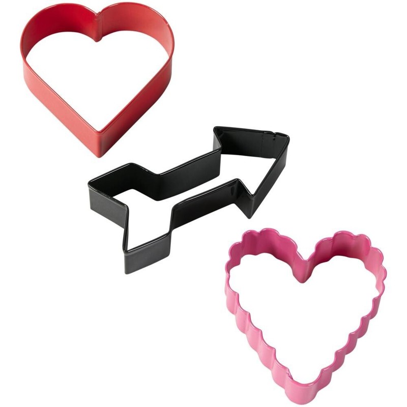 Wilton Painted Metal Cookie Cutters Valentine Hearts Arrow gallery